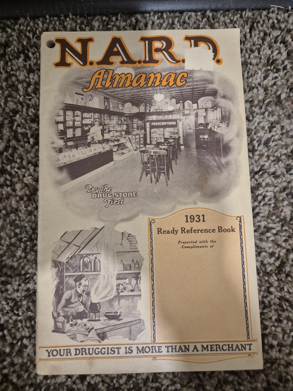 Vintage 1931 NARD Almanac Antique Pharmacy Ephemera